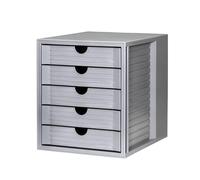 HAN 14508-18 SYSTEM BOX KARMA Ensemble Tiroir, Design Innovant et Attrayant, certifié BLUE ANGEL avec 5 Tiroirs Fermés, Gris éco