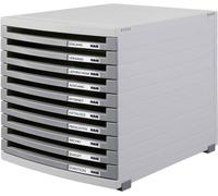 HAN 1510-0-19 Caisson à tiroirs gris clair DIN A4, DIN B4, DIN C4 Nombre de tiroirs: 10