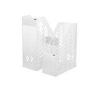 HAN 1603-12, porte-revues KLASSIK XXL, grand, plus grand, XXL. De haute qualité, robuste, stable et élégante, avec étiquette d'indexation, lot de 2 unités, blanc