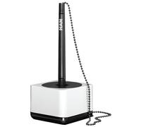 HAN Stylo sur socle i-Line 17651-32 – élégant, qualité premium, chaîne extra-longue – blanc/noir