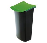 HAN 1843-05, insert à déchets MONDO avec couvercle, élégant et pratique. Pour une parfaite séparation des déchets, 3 litres, noir/vert