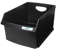 HAN Corbeille à papier LOGO DRIVE, 25 litres, carré, noir Noir G