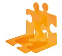 HAN 9212-61, serre-livres/CD PUZZLE, élégant, innovant et très stable. Emboîtable. Lot de 2 unités, orange translucide