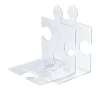 HAN Serre-livres PUZZLE emboîtable, translucide, très stable - Lot de 2