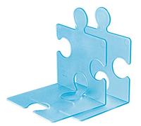 HAN 9212-64, serre-livres/CD PUZZLE, élégant, innovant et très stable. Emboîtable. Lot de 2 unités, bleu translucide