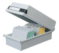 Boîte à fiches, A6 paysage, pour 1.300 cartes, gris