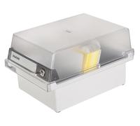 HAN 966-S-631, Boîte à fiches Collection spéciale A6 horiz, pour 800 fiches, avec serrure, couvercle amovible et étiquette d'indexation grand format, gris clair translucide