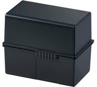 HAN 976-K-13 Boîte à fiches noir nombre maximum de cartes: 400 cartes A6 horizontal couvercle utilisable comme bac supplémentaire