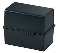 HAN 977-K-13 Boîte à fiches DIN A7 paysage - Design innovant et attrayant pour 300 fiches bristol avec charnière en acier et fermeture à cliquet - Avec index A-Z - Noir