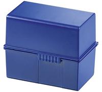 HAN 977-K-14 Boîte à fiches DIN A7 paysage - Design innovant et attrayant pour 300 fiches bristol avec charnière en acier et fermeture à cliquet avec onglet A-Z Bleu
