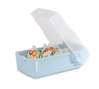 HAN 997-884 Croco Boîte à fiches d'apprentissage facile avec système d'apprentissage à 5 compartiments, pour 900 cartes, avec 5 plaques de support + 100 cartes d'apprentissage, bleu pastel