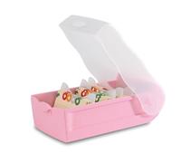 HAN Boîte à fiches CROCO A7 – 5 compartiments 900 cartes – rose pastel/translucide