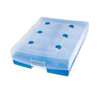 HAN 9987-643, boîte d'archivage CROCO-DUO pour 2.200 fiches DIN A8 horizontal avec index alphabétique A-Z et 8 séparateurs, bleu translucide