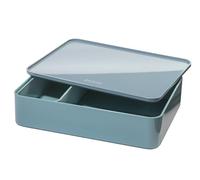 HAN Allison 1110-44 Boîte à ustensiles avec coque intérieure et couvercle/plateau de service, empilable, pour bureau, salle de bain, cuisine, pieds en caoutchouc respectueux des meubles Bleu