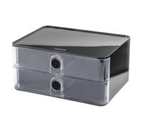 HAN Allison SMART-BOX 1120-193 Boîte à tiroirs avec 2 tiroirs et cloison de séparation, gestion des câbles, empilable, boîte à ustensiles pour bureau, cuisine, pieds en caoutchouc protégeant les