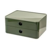 HAN Allison SMART-BOX Boîte à tiroirs avec 2 tiroirs et cloison de séparation, gestion des câbles, empilable, boîte à ustensiles pour bureau, cuisine, pieds en caoutchouc protégeant les meubles, 1120