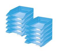 HAN Bac à courrier KLASSIK - 10 Pcs, bac moderne et empilable au design frais jusqu'au format DIN A4/C4, bleu chair, 1027-X-54