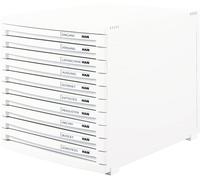 HAN Conur 1510-12 Boîte de rangement à tiroirs modulable et moderne avec 10 tiroirs fermés jusqu'au format B4 Blanc