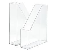 HAN i-Line 16501-23 Lot de 2 porte-revues élégants et modernes haut de gamme pour cahiers, magazines et dossiers jusqu'au format A4/C4 Transparent