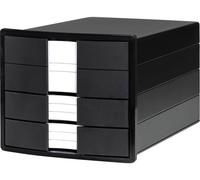 HAN 1017-13 Boîte à tiroirs IMPULS - A4/C4, 3 tiroirs fermés, insert inclus, noir