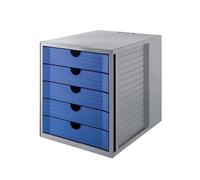HAN Karma 14508-16 Module de classement 5 tiroirs fermés Format C4 Gris/Bleu 275 x 320 x 330 mm (Import Allemagne)