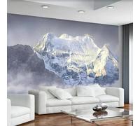 HAN MAN XIU Papier peint 3D autocollant représentant un paysage de montagne enneigée, idéal pour décorer le fond du canapé du salon ou pour la décoration intérieure.