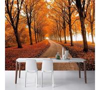 HAN MAN XIU Papier peint 3D autocollant représentant une forêt au paysage naturel d'automne, idéal pour décorer le fond du canapé du salon ou pour agrémenter la décoration intérieure.