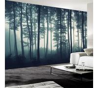 HAN MAN XIU Papier peint 3D autocollant représentant une fresque d'arbres de forêt naturelle la nuit, idéal pour habiller le canapé du salon et décorer la maison.
