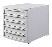 Module de classement CONTUR, 5 tiroirs, gris clair