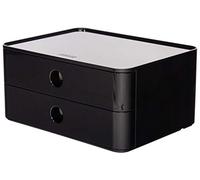 HAN Boîte de rangement SMART-BOX ALLISON – compacte à 2 tiroirs, ultra brillante, noir 1120-13