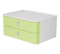HAN SMART-BOX ALLISON - boîte de rangement design compacte avec 2 tiroirs, ultra brillante et de qualité supérieure, vert lime, 1120-80
