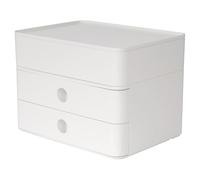 HAN Boîte à tiroirs Smart-Box Plus Allison compacte 2 tiroirs, organiseur avec couvercle, blanc