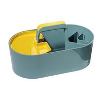HAN Toolbox LOFT 1200-44 Panier en plastique avec poignée, 4 compartiments, panier de bureau, panier de nettoyage, panier de bricolage, rangement pour ustensiles, bleu