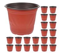 HANABASS 100 Pièces Pots de Pépinière pour Plantes en Plastique PP, Ronds, Design Bicolore Rouge et Noir, avec Trous de Drainage, pour Rempotage Intérieur et Jardinage Extérieur