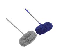 HANABASS 2 Pièces Plumeau Télescopique en Acier Inoxydable et Fibre pour Nettoyage Haute Portée, Facile à Ranger et Tête Amovible, pour Portes et Étagères