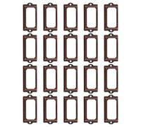 HANABASS 20 Pièces Cadre D'étiquette de Tiroir Vintage en Fer, 2, 8x1, 3 | Coloris Café, Finition Anti-rayures, Usage Polyvalent pour Classeur et Meuble