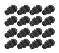 HANABASS 20 Pièces Raccord de Cloison D'irrigation Plastique Noir | Arroseur Goutte-à-goutte et Tuyau D'irrigation, Usage Domestique ou Grosse Surface, Faible Risque de Bouchage