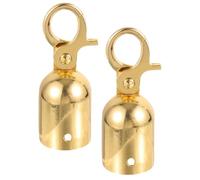 HANABASS 2pièces Arrêt de Cordon avec Crochet Doré Embout Cordelette pour Garde-corps Accessoire Multifonctionnel et Résistant Corrosion Lot pour Fixation et Décoration