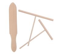 HANABASS 3 Pièces Kit de Spatules en Bois pour Crêpes Design Ergonomique, Multifonctionnel, Cuisine à Domicile, Grosse Spatule à Crêpes pour Étaler Facilement la Pâte
