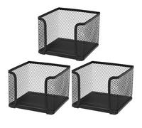 HANABASS 3 Pièces Porte-bloc-notes de Bureau en Fer Noir, Panier à Notes | Organisation de Bureau, Installation sans Outil, Grosse Capacité, Finition Noire Élégante, pour Espace de Travail