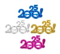 HANABASS 4 Pièces Lunettes en Plastique 2025, Accessoires Photo Amusants | Design Accroche-regard, Style Simple et Élégant, Confortables Toute la Soirée, pour Invités, Hôtes et Table Festive