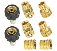 HANABASS 8 Pièces Kit D'adaptateurs Rapides pour Nettoyeur Haute Pression, | Adaptateur de Tuyau 3/8, Joint Étanche, Installation Facile, pour Airbrush et Nettoyeur