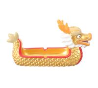 HANABASS Cendrier Dragon en Résine Dorée Vintage, Ornement Décoratif Pratique pour Bureau ou Bar Rangement Cendres