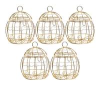 HANABASS Coffret 5 Pièces Boîte à Bonbons de Cage à Oiseaux en Fer Doré, Facile à Utiliser et Sûre, pour Anniversaires et Mariage en Forêt