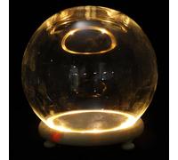 HANABASS Dôme en Verre 10 Cm Base Lumineuse en Bois, Couverture de Fleur Stabilisée, Décoration Artisanale de Bureau, Objet Décoratif DIY pour Micro-paysages et Maison