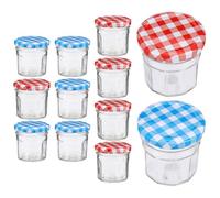 HANABASS Lot de 12 Bocaux de Rangement en Verre Haute Transparence 50ml avec Couvercle Hermétique et Joint D'étanchéité pour Conserver Aliments et Épices