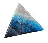 HANABASS Ornement en Cristal Œil Maléfique Triangulaire en Pierre Naturelle Bleu, Décoration Délicate pour Bureau et Maison, Accessoire Amulette Élégant