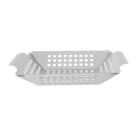 HANABASS Panier à Barbecue Carré en Acier Inoxydable Design Intégré, pour Grillades en Extérieur et Camping, Accessoire Polyvalent pour Barbecue Argenté