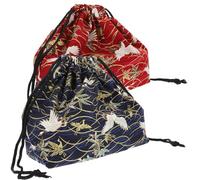 HANABASS Paquet à Déjeuner à Bento en Coton Réutilisable 2 Pièces, Portable et Pratique Cordon, pour Bureau et Usage Extérieur