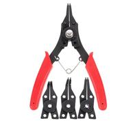 HANABASS Pince à Circlips Jeu Professionnel en Acier Rouge Multifonction pour Retrait et Installation D'anneaux de 1 Set pour Espaces Étroits